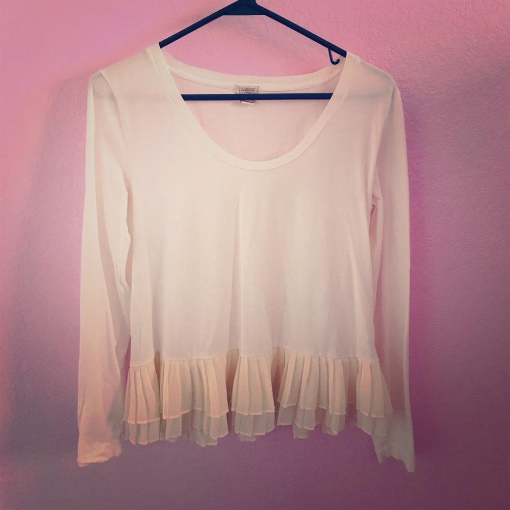 J Crew cream colored peplum top